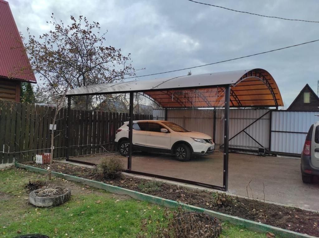 Прозрачные шторы ПВХ для навеса под автомобиль в Кокоревке